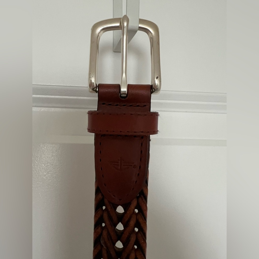 Dockers Brown Leather Braided Belt Size 54”